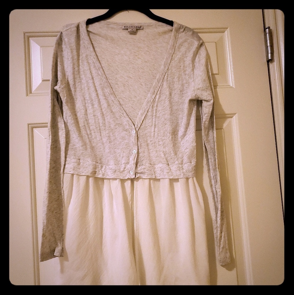 Anthropologie Willoughby gray/white tunic top